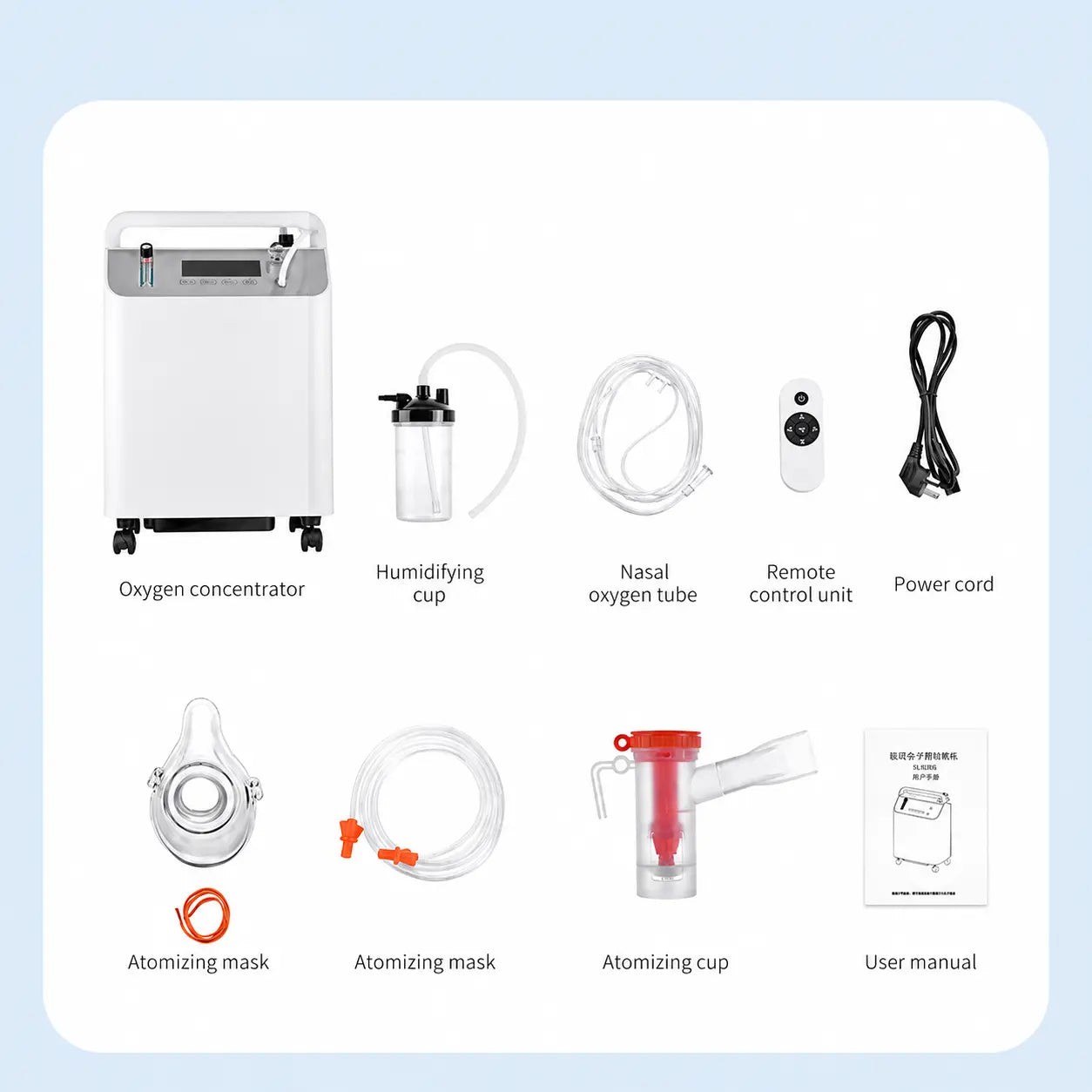Concentrador de Oxígeno Médico YK1005B de Flujo Continuo 1–5 L con Nebulizador